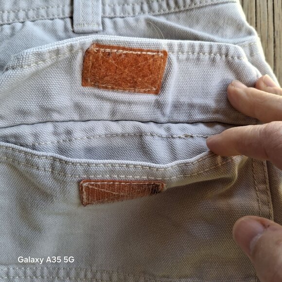 Eddie Bauer Mens Work Heavy Duty Khaki Cargo Pants Size 40X30 Cotton Fabric - Picture 5 of 14